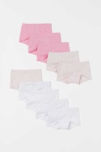 H&M 10-pack Baumwoll Boxer Briefs Unterwäsche Kinder Helllila Hellrosa Weiß | LEK-049275