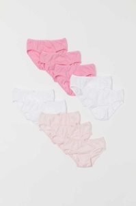 H&M 10-pack Jersey Briefs Unterwäsche Kinder Helllila Hellrosa Weiß | CET-738104