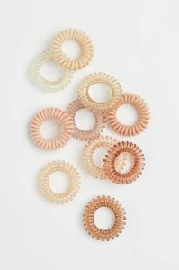 H&M 10-pack Spiral Hair Elastics Ausrüstungen Damen Koralle Rosa Hellrosa | QLI-960583