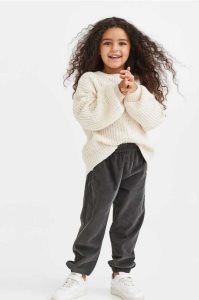 H&M 2-pack Baumwoll Corduroy Jogginghose Kinder Rosa Dunkelgrau | GZU-012687
