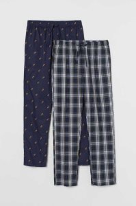 H&M 2-pack Baumwoll Pajama Pants Loungewear Herren Dunkelbraun | IYF-324859