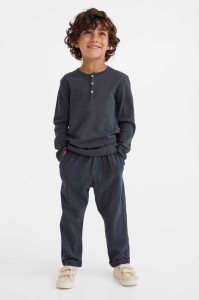H&M 2-pack Baumwoll Pants Jersey Kinder Braun Navy Blau | SZV-896025