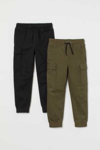 H&M 2-pack Cargo Jogginghose Kinder Dunkelgrau Schwarz | UHL-416075