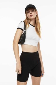 H&M 2-pack Crop Oberteile Damen Rosa Weiß | JRY-845702