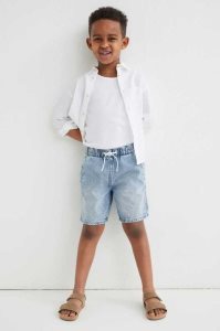 H&M 2-pack Denim Kurze Hose Kinder Blau Hellblau | EPO-867459