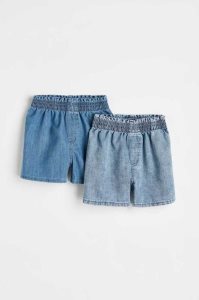 H&M 2-pack Denim Kurze Hose Kinder Hellblau | TIY-634950