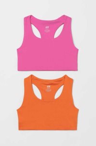 H&M 2-pack DryMove tops Sportbekleidung Kinder Schwarz | HPF-239057