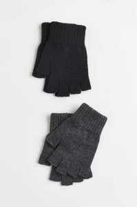 H&M 2-pack Fingerless Handschuhe Herren Schwarz | IWT-138759