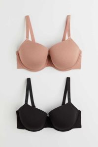 H&M 2-pack Gepolstert Bras Unterwäsche Damen Beige Schwarz | PJL-274891