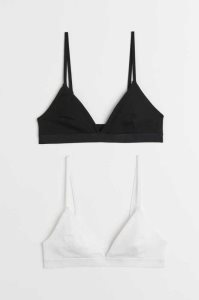 H&M 2-pack Gerippt Bra Tops Unterwäsche Damen Hellrosa Weiß | ZXB-958061