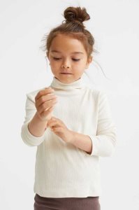 H&M 2-pack Gerippt Jersey Mock Turtleneck Oberteile Kinder Rosa Senfgelb Gelb | MEV-067384