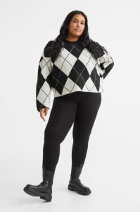 H&M 2-pack Jersey Leggings Übergröße Damen Schwarz | NMZ-074623