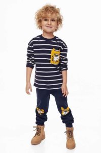 H&M 2-pack Jogginghose Kinder Dunkelblau Grün | TRB-710485