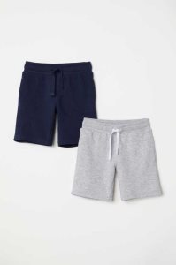H&M 2-pack Kurze Hose Kinder Hellgrau Blau | SQO-398561