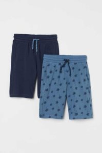 H&M 2-pack Kurze Hose Kinder Schwarz Dunkelbeige | GPX-720951