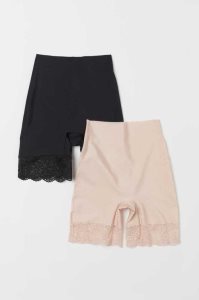 H&M 2-pack Light Shaping Bikers Unterwäsche Damen Hellbeige Schwarz | FMZ-867592