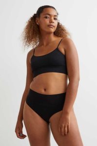 H&M 2-pack Light Shaping Brazilian Briefs Unterwäsche Damen Hellgrau Schwarz | DGH-520489