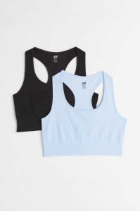 H&M 2-pack Light Support Bras Unterwäsche Damen Hellrosa Schwarz | UAY-386129