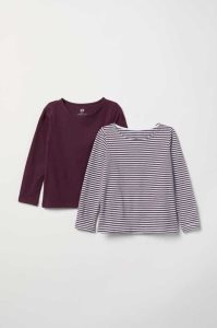H&M 2-pack Long-sleeved Oberteile Kinder Weiß Schwarz | ZVW-482659