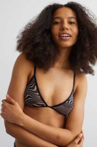 H&M 2-pack Mesh Bra Tops Unterwäsche Damen Blau Schwarz | OIX-389601