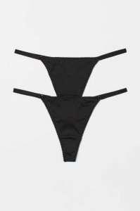 H&M 2-pack Microfiber Tanga Briefs Unterwäsche Damen Weiß Rosa | HCQ-821947