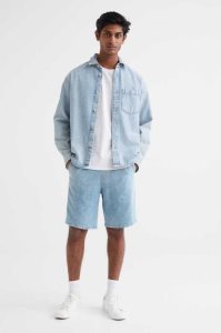 H&M 2-pack Regular Denim Jogger Kurze Hose Herren Hellblau Schwarz | CXM-934812