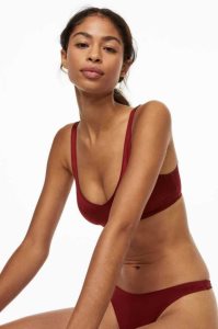 H&M 2-pack Satin Tanga Briefs Unterwäsche Damen Dunkelgrau Dunkelrot | FPW-937860
