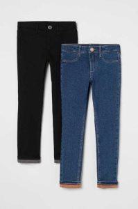 H&M 2-pack Schlank Fit Gefütterte Jeans Kinder Dunkelblau | XIW-729504