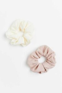 H&M 2-pack Scrunchies Ausrüstungen Damen Hellrosa Weiß | DPT-849250