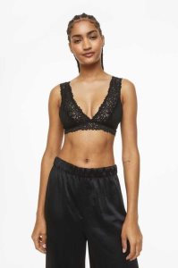 H&M 2-pack Soft-cup Spitze Bras Unterwäsche Damen Schwarz Weiß | FXQ-503468