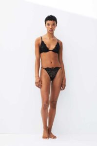 H&M 2-pack Spitze Tanga Briefs Unterwäsche Damen Blau Weiß | SHC-251437