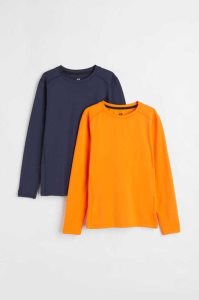 H&M 2-pack Tops Sportbekleidung Kinder Schwarz Dunkelgrau | HMU-423971