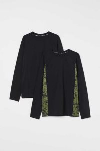 H&M 2-pack Tops Sportbekleidung Kinder Schwarz Grün | SUO-803792