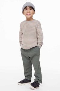 H&M 2-pack slub trousers Jersey Kinder Grün Blau | XST-510639