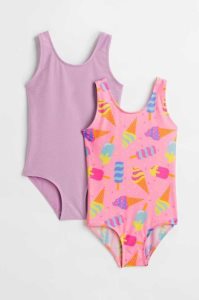 H&M 2-packs Badeanzüge Kinder Lila Weiß | BQE-320954