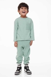 H&M 2-piece Baumwoll Einteiler Kinder Dunkelgrau | QLT-758691