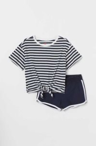 H&M 2-piece Baumwoll Einteiler Kinder Hellrosa Hellbeige | TKY-570342