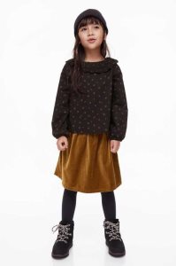 H&M 2-piece Baumwoll Einteiler Kinder Schwarz Dunkelbeige | EUX-520194