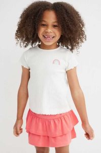 H&M 2-piece Baumwoll Einteiler Kinder Weiß Koralle | EKU-613409