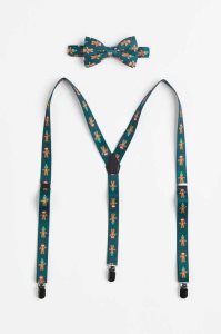 H&M 2-piece Bow Tie/ Suspender Set Blazer Herren Grün | WJE-731052