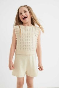 H&M 2-piece Fine-knit Baumwoll Einteiler Kinder Hellbeige | MDH-380971