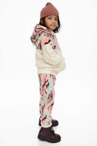 H&M 2-piece Patterned Fleece Set Oberbekleidung Kinder Beige Leopard | PQM-935107