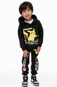 H&M 2-piece Printed Sweatshirt Einteiler Kinder Schwarz | WQA-180235