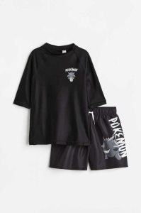 H&M 2-piece Set UPF 50 Bademode Kinder Schwarz | FNO-078549