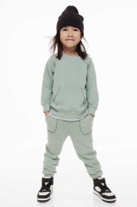 H&M 2-piece Sweatshirt Einteiler Kinder Hellgrün | OIM-815926