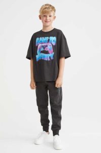 H&M 2-piece T-shirt and Joggers Einteiler Kinder Schwarz | JHZ-631429