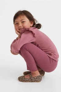 H&M 2-piece Top and Leggings Einteiler Kinder Hellgelb Leopard | SYB-349670