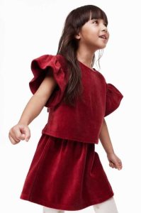 H&M 2-piece Top and Skirt Einteiler Kinder Dunkelrot | DTU-251840