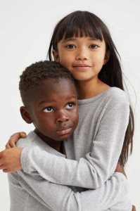 H&M 2-piece Wolle Set Oberbekleidung Kinder Hellgrau | GTC-085214