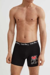 H&M 3-pack Baumwoll Boxer Shorts Unterwäsche Herren Schwarz | IAO-271358
